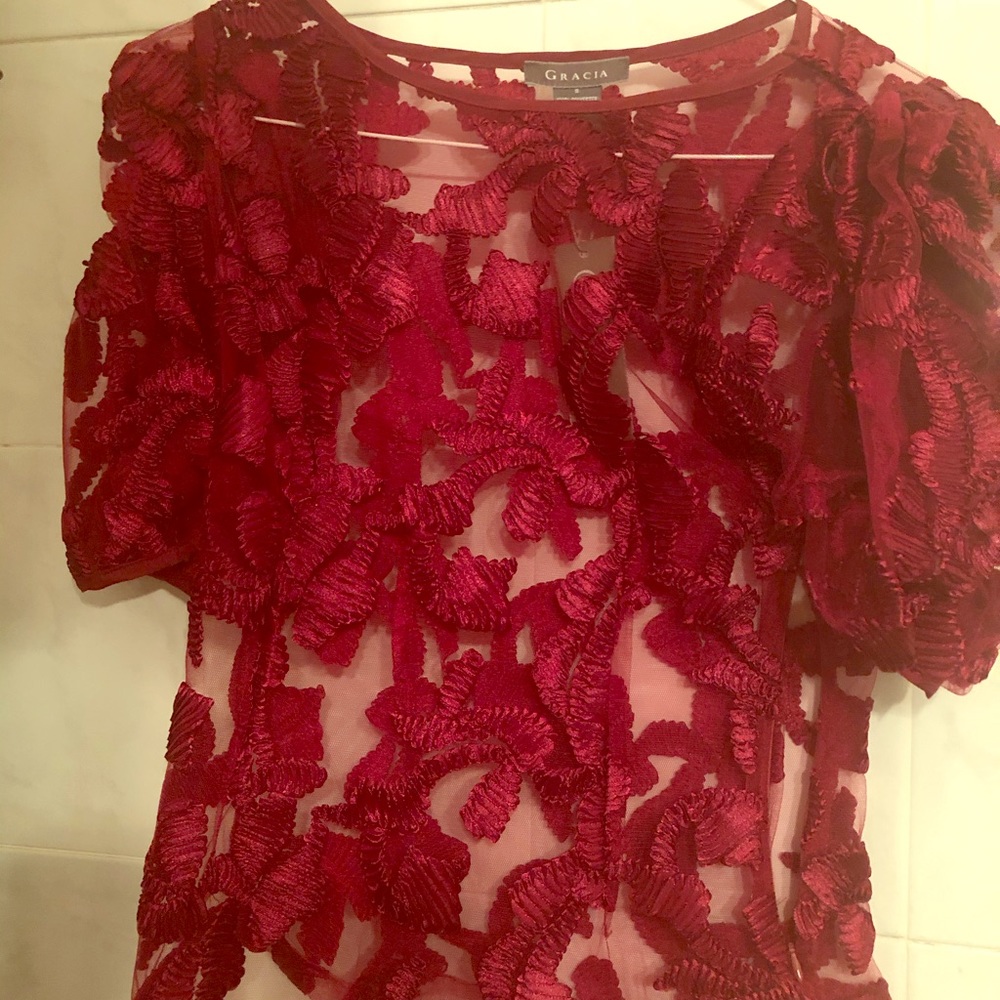 Red lace top